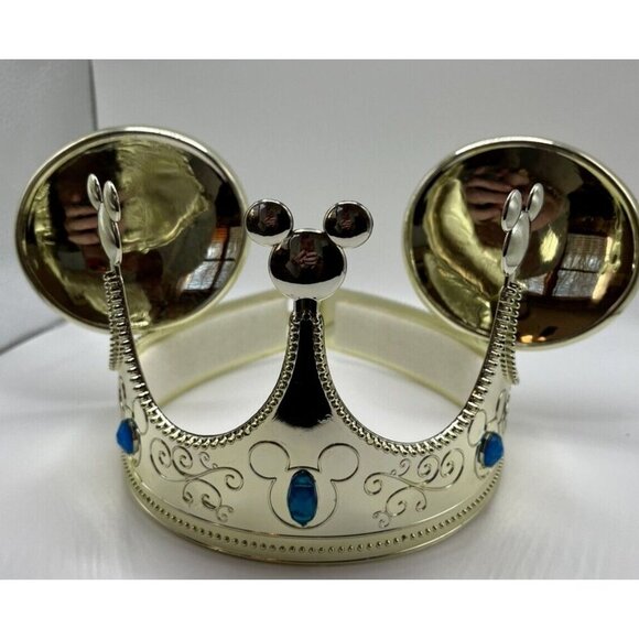 Disney On Ice Parks Jeweled Crown Mickey Mouse Ears Plastic Gold Metallic - Picture 1 of 9